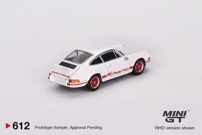 MINI GT Porsche 911 Carrera RS 2.7 Grand Prix White with Red Livery LHD #612 1:64 - MGT00612