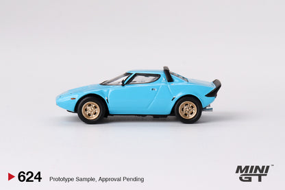 MINI GT Lancia Stratos HF Stradale Azzuro Chiaro LHD #624 1:64 - MGT00624