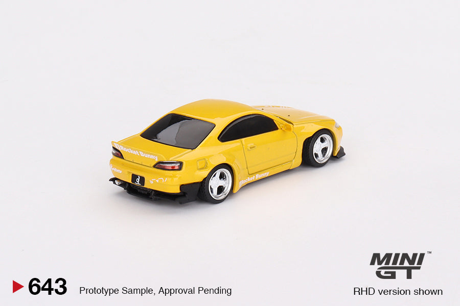 MINI GT Nissan Silvia (S15) Rocket Bunny Bronze Yellow RHD #643 1:64 - MGT00643