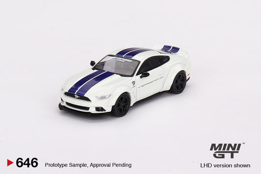 MINI GT Ford Mustang GT LB-Works White LHD/RHD #646 1:64 - MGT00646