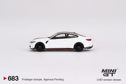 MINI GT BMW M4 CSL Alpine White LHD/RHD #683 1:64 - MGT00683