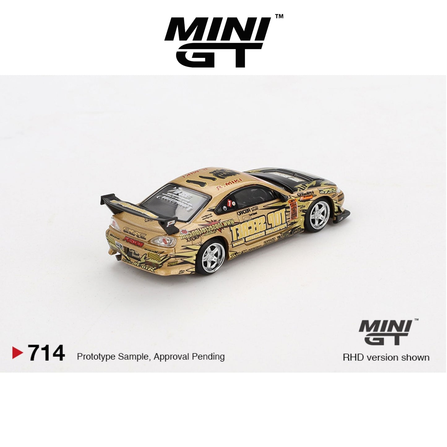 MINI GT Nissan Silvia (S15) Top Secret D1GP RHD #714 1:64 - MGT00714-BL