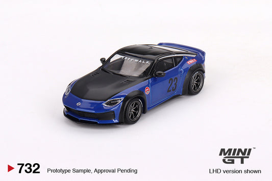 MINI GT Nissan Z LB★NATION WORKS Seiran Blue LHD/RHD #732 1:64 - MGT00732