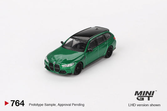 MINI GT BMW M3 Competition Touring Isle of Man Green Metallic LHD/RHD #764 1:64 - MGT00764