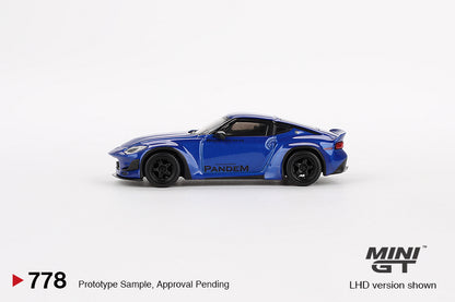 MINI GT Nissan Z Pandem Seiran Blue LHD/RHD #778 1:64 - MGT00778