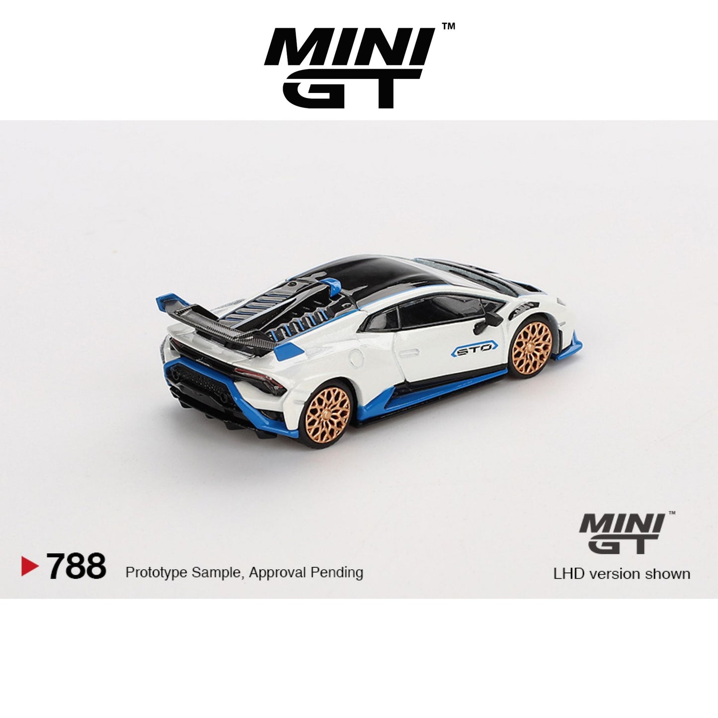 MINI GT Lamborghini Huracán STO Bianco Asopo LHD/RHD #788 1:64 - MGT00788