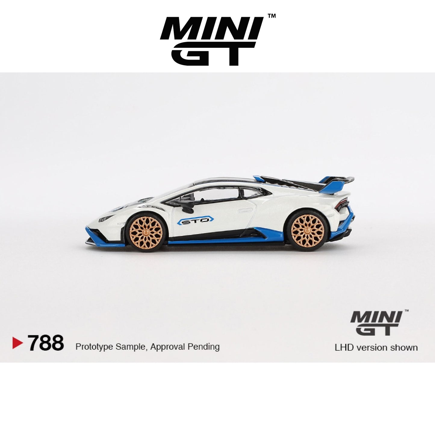 MINI GT Lamborghini Huracán STO Bianco Asopo LHD/RHD #788 1:64 - MGT00788