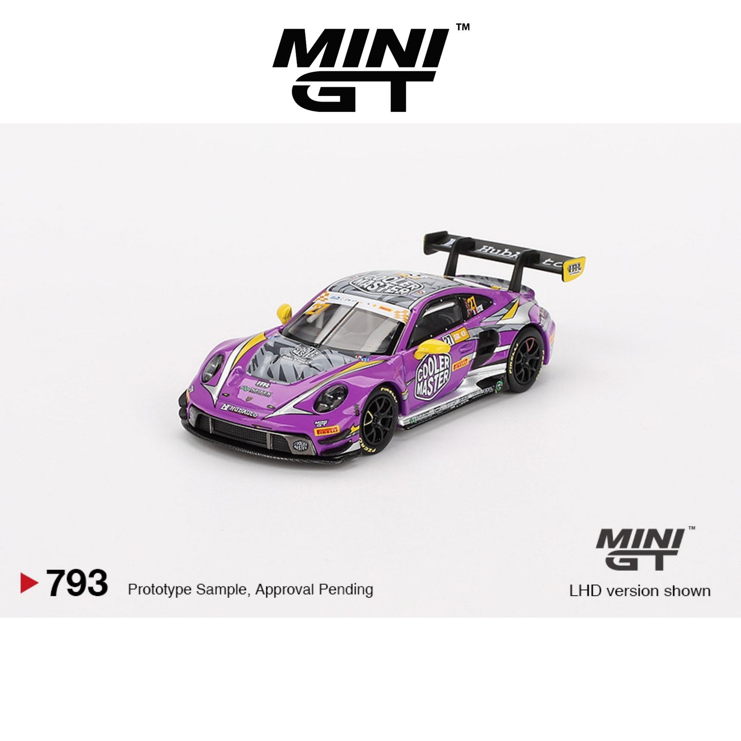 MINI GT Porsche 911 GT3 R #27 HubAuto Racing 2023 FIA GT World Cup 70th Macau Grand Prix LHD #785 1:64 - MGT00793-L