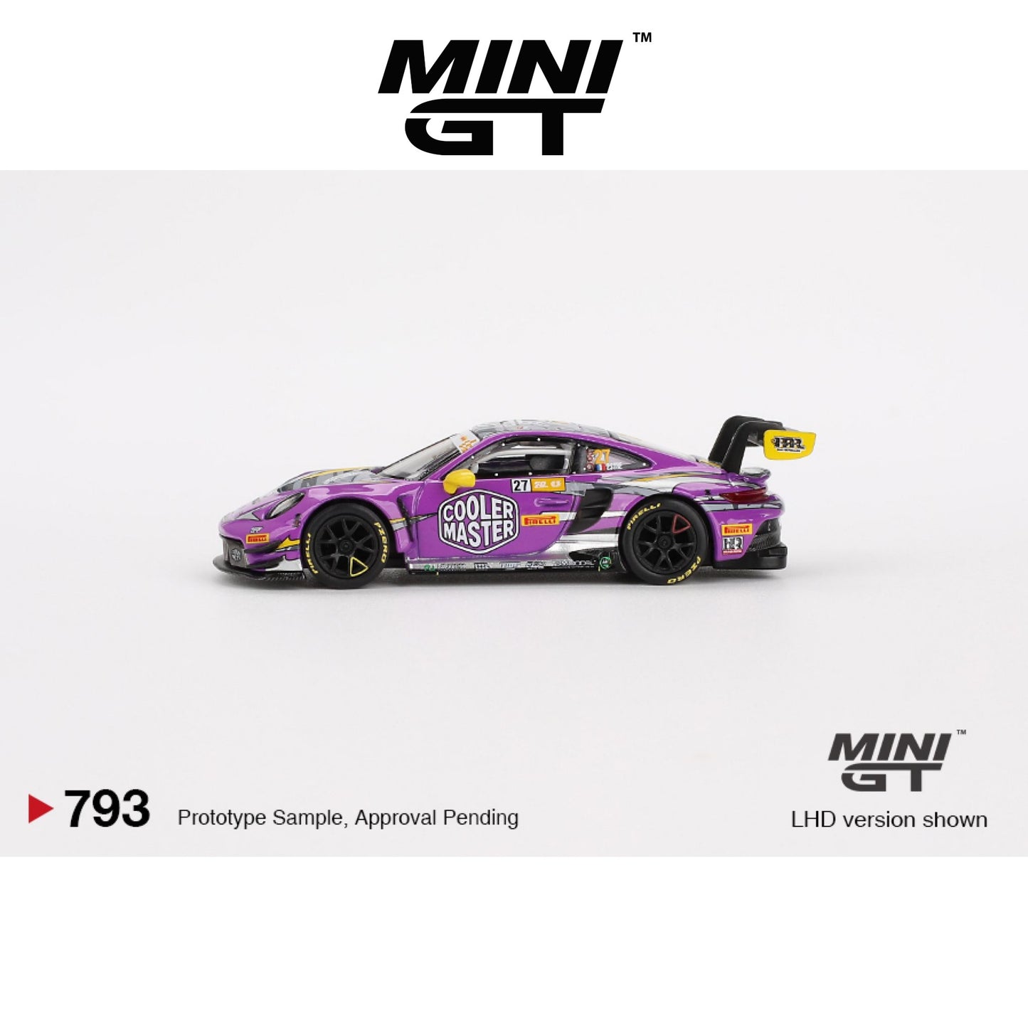 MINI GT Porsche 911 GT3 R #27 HubAuto Racing 2023 FIA GT World Cup 70th Macau Grand Prix LHD #793 1:64 - MGT00793-L