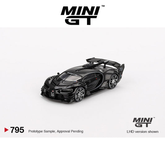 MINI GT Bugatti Vision Gran Turismo Black LHD #795 1:64 - MGT00795-L