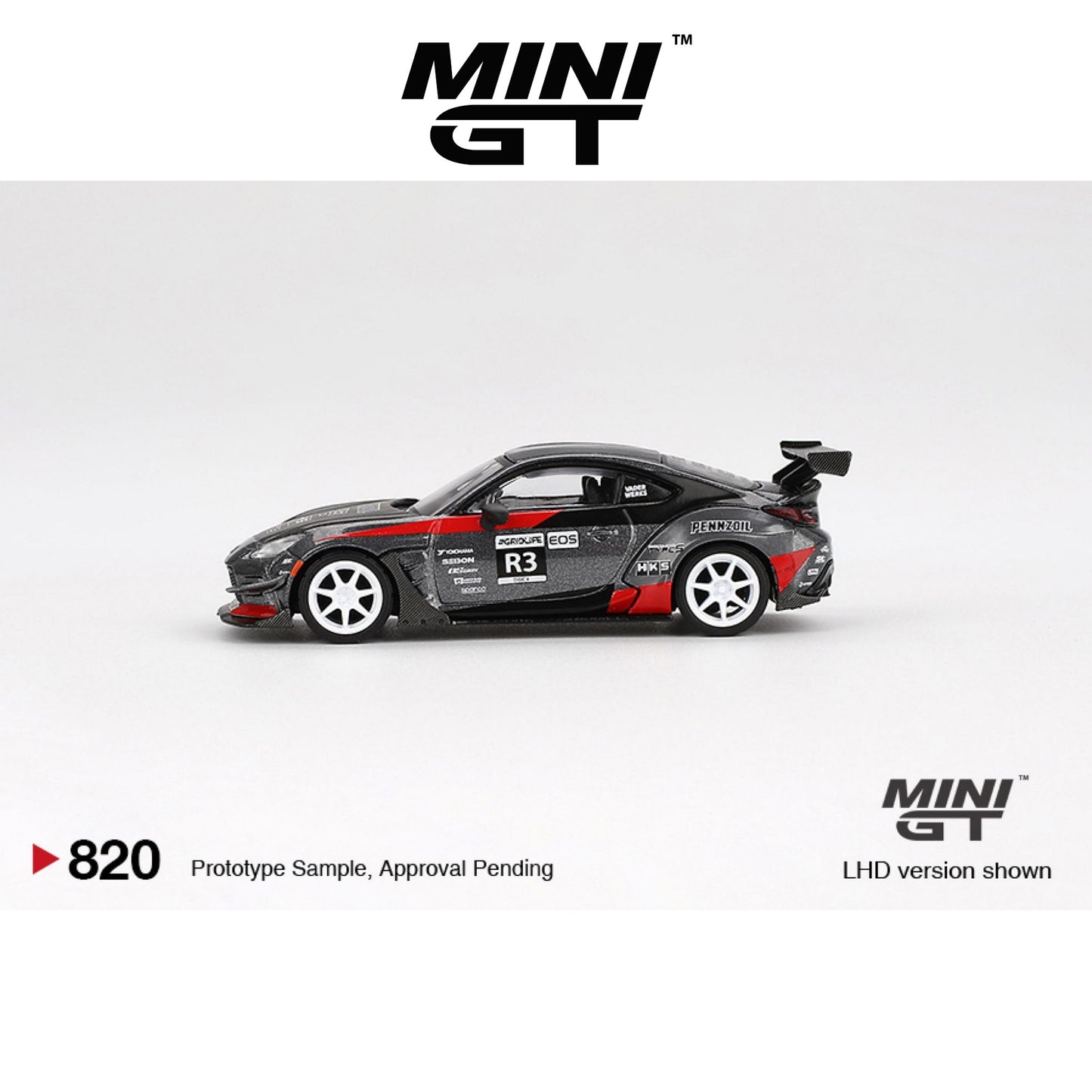 MINI GT Toyota GR86 Larry Chen's HKS Turbocharged GR86 LHD #820 1:64 - MGT00820-L