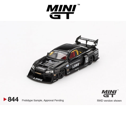 MINI GT Nissan LB-ER34 Super Silhouette Skyline Black RHD #844 1:64 - MGT00844