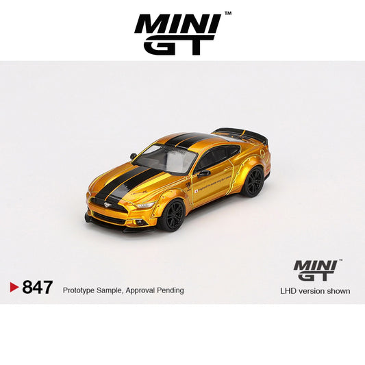 MINI GT LB-WORKS Ford Mustang LB Gold #847 LHD/RHD 1:64 - MGT00847