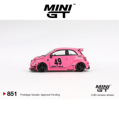 MINI GT Fiat ABARTH 595 LB-WORKS x Abas Works Pink #851 LHD/RHD 1:64 - MGT00851