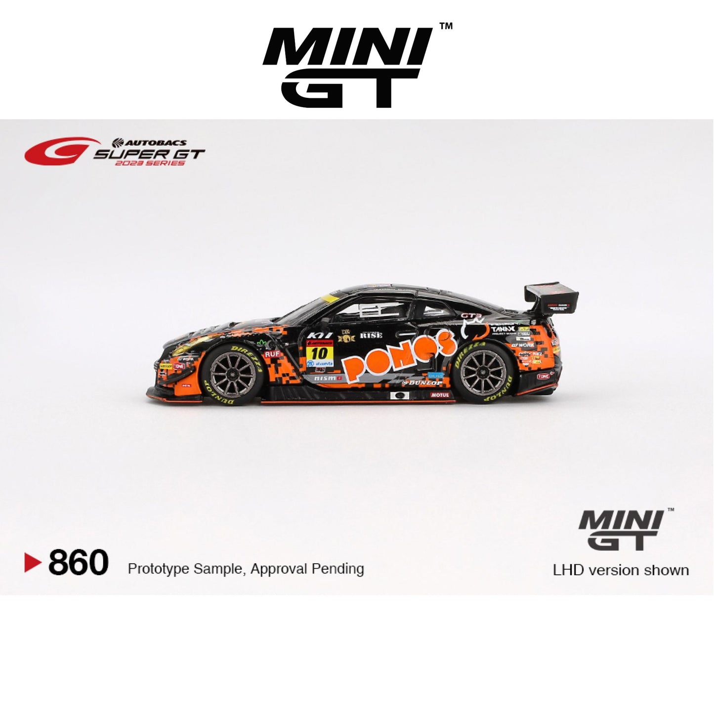 MINI GT Nissan GT-R NISMO GT3 #10 "Ponos Gainer GT-R" Gainer 2023 SUPER GT SERIES #860 1:64 - MGT00860-BL