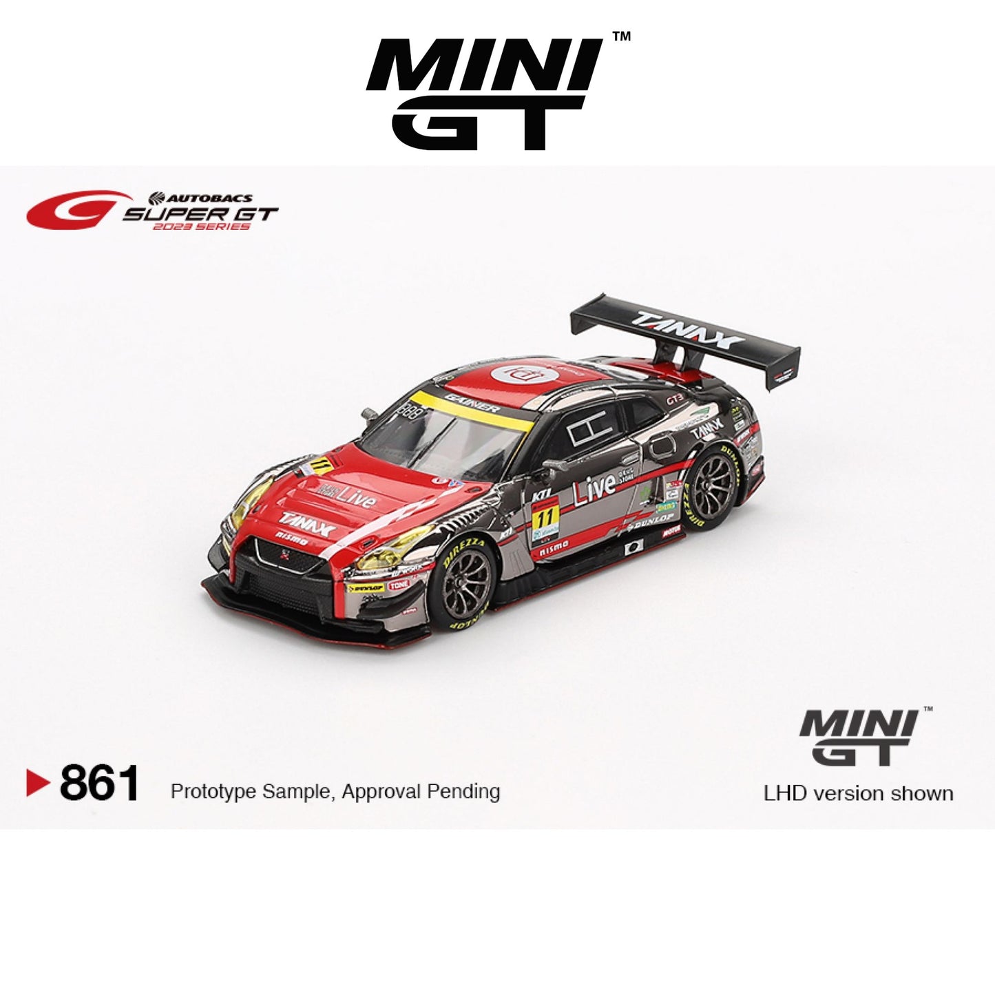 MINI GT Nissan GT-R NISMO GT3 #11 "Gainer Tanax GT-R" Gainer 2023 SUPER GT SERIES #861 1:64 - MGT00861-BL