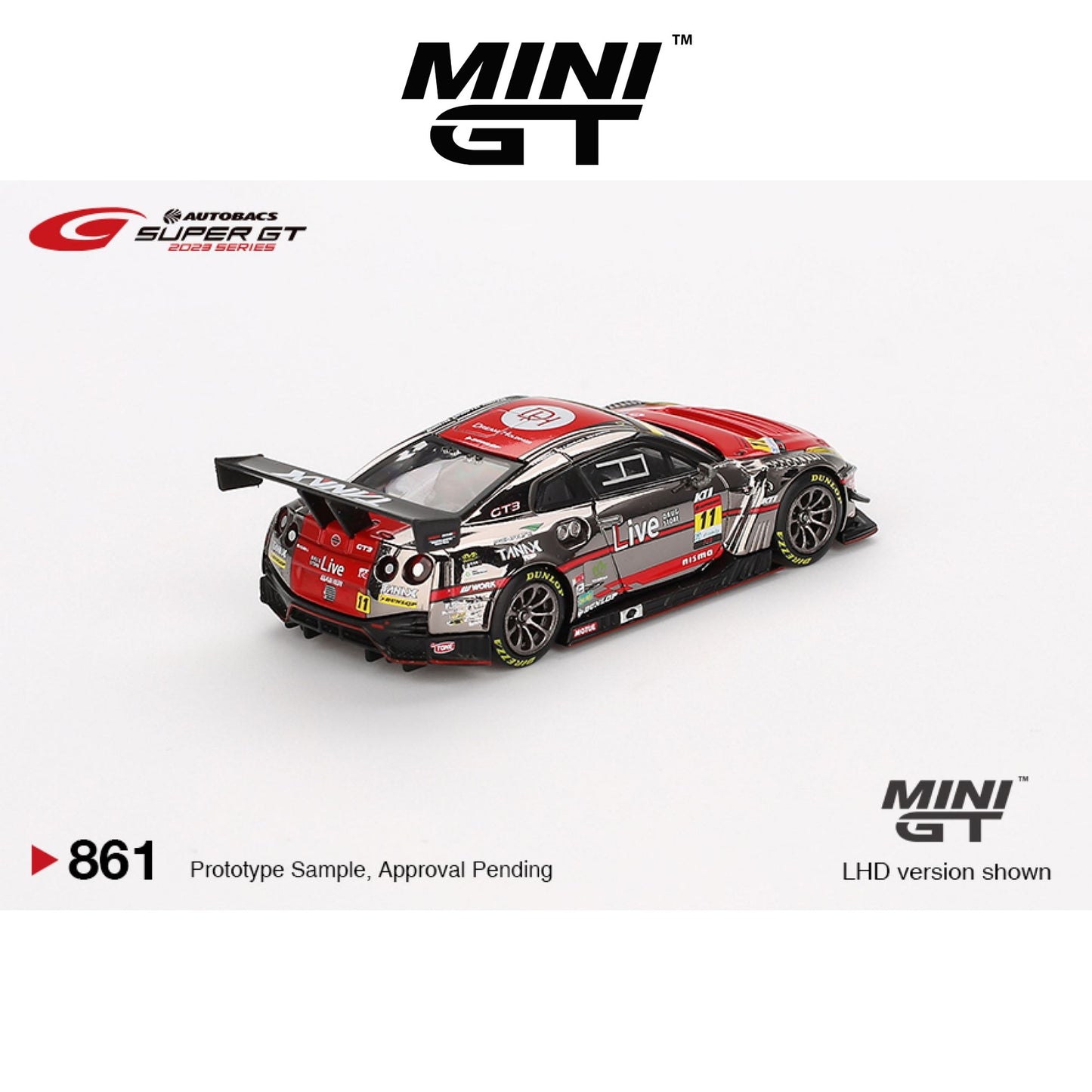 MINI GT Nissan GT-R NISMO GT3 #11 "Gainer Tanax GT-R" Gainer 2023 SUPER GT SERIES #861 1:64 - MGT00861-BL