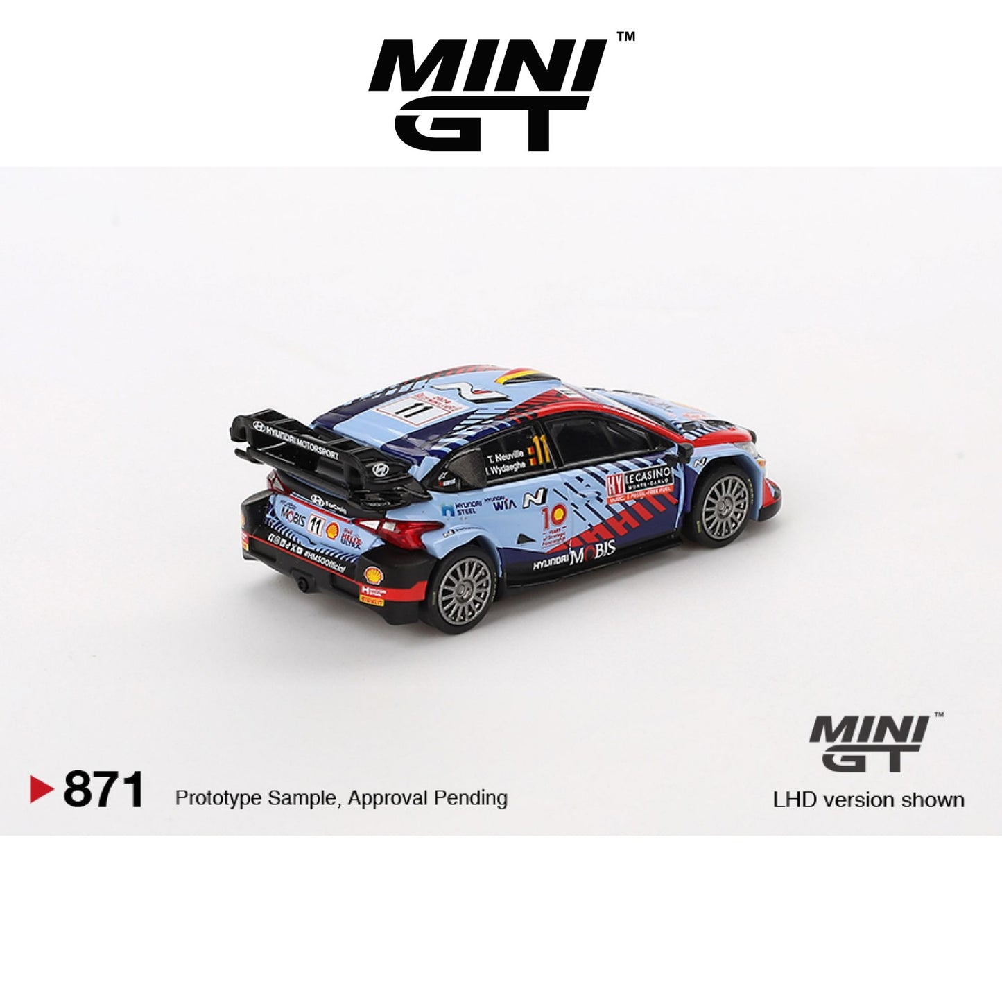 MINI GT Hyundai i20 N Rally1 Hybrid #11  2024 Rallye Monte Carlo Winner #871 LHD 1:64 - MGT00871-L