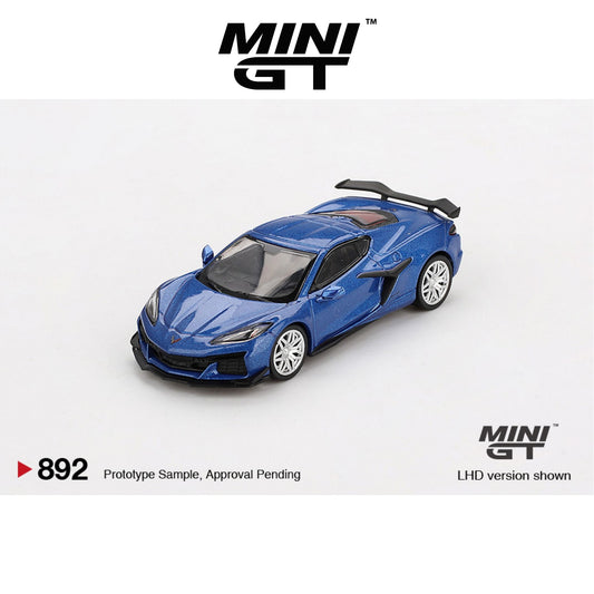 MINI GT Chevrolet Corvette Z06 2023 Elkhart Lake Blue Metallic LHD/RHD #892 1:64 - MGT00892