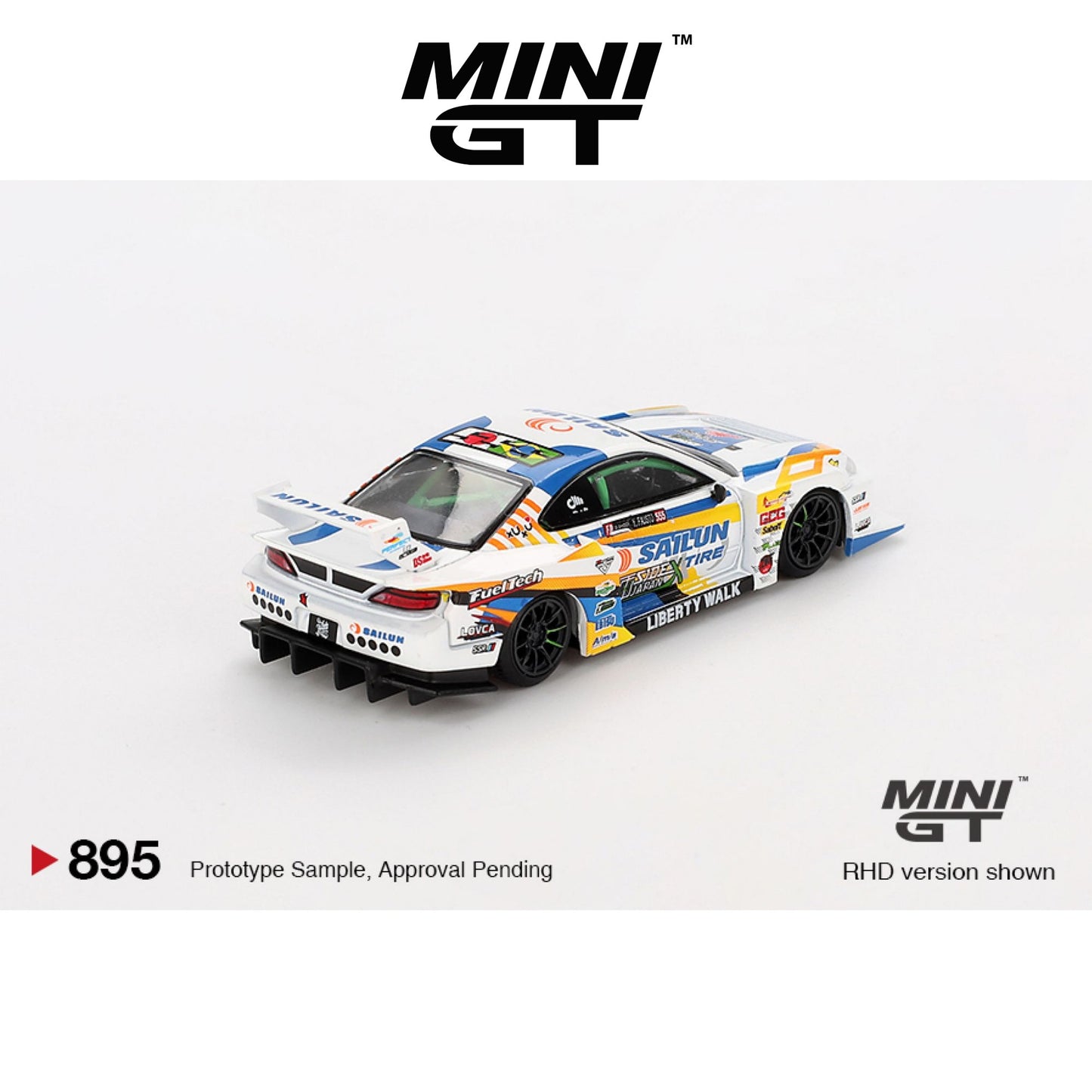 MINI GT Nissan LB-Super Silhouette S15 SILVIA #555 2023 Formula Drift RHD #895 1:64 - MGT00895