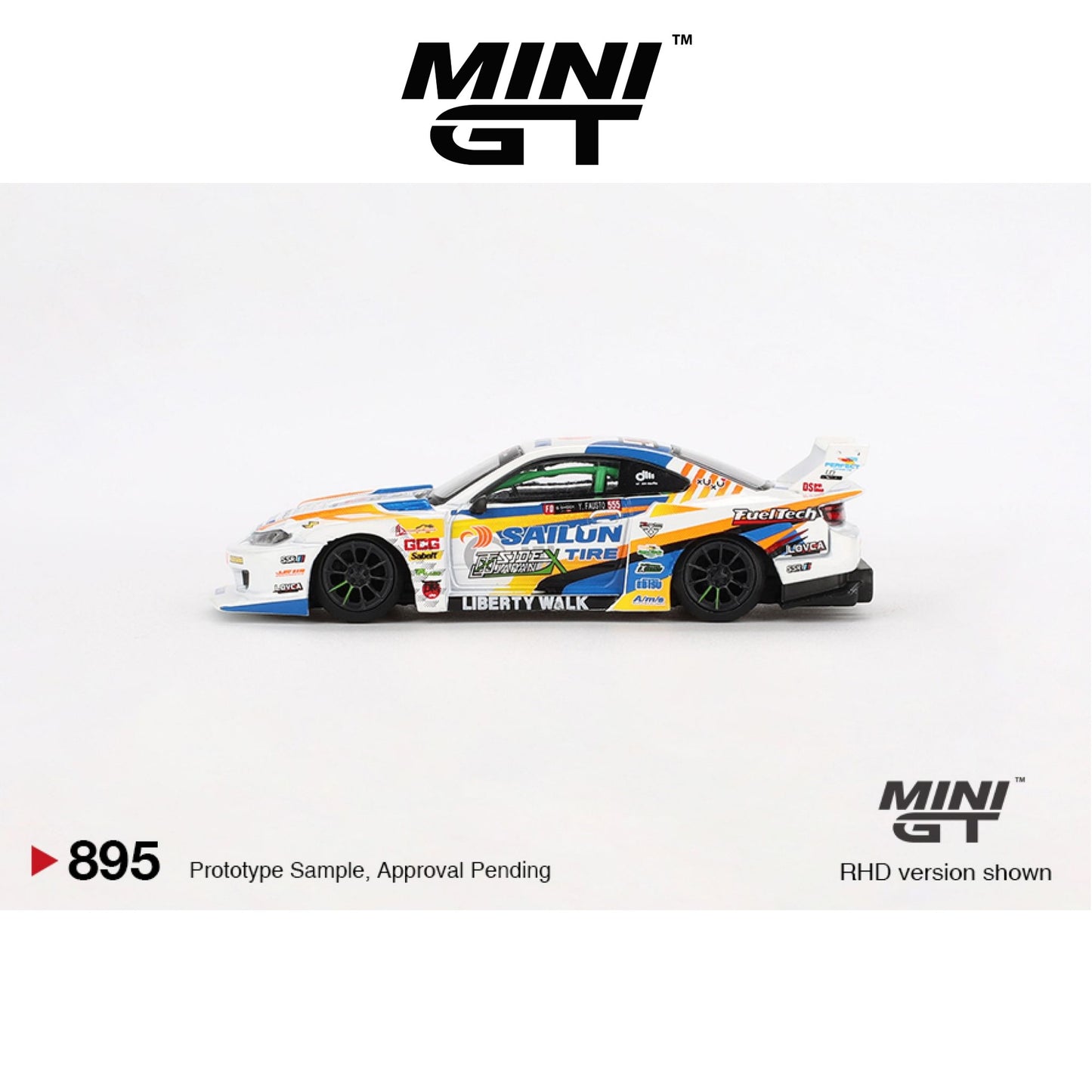 MINI GT Nissan LB-Super Silhouette S15 SILVIA #555 2023 Formula Drift RHD #895 1:64 - MGT00895