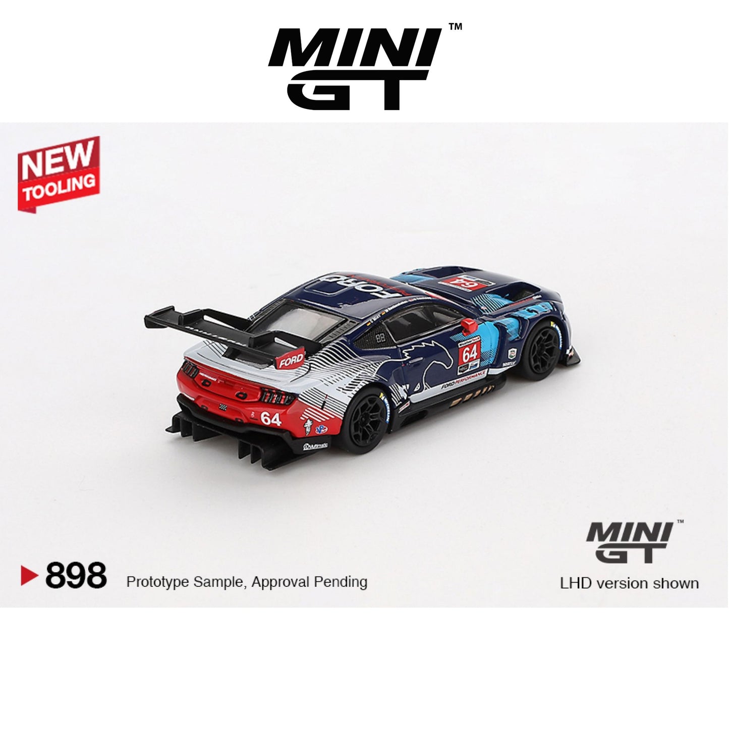 MINI GT Ford Mustang GT3 #64 Ford Multimatic Motorsports 2024 IMSA Daytona 24 Hrs LHD #898 1:64 - MGT00898