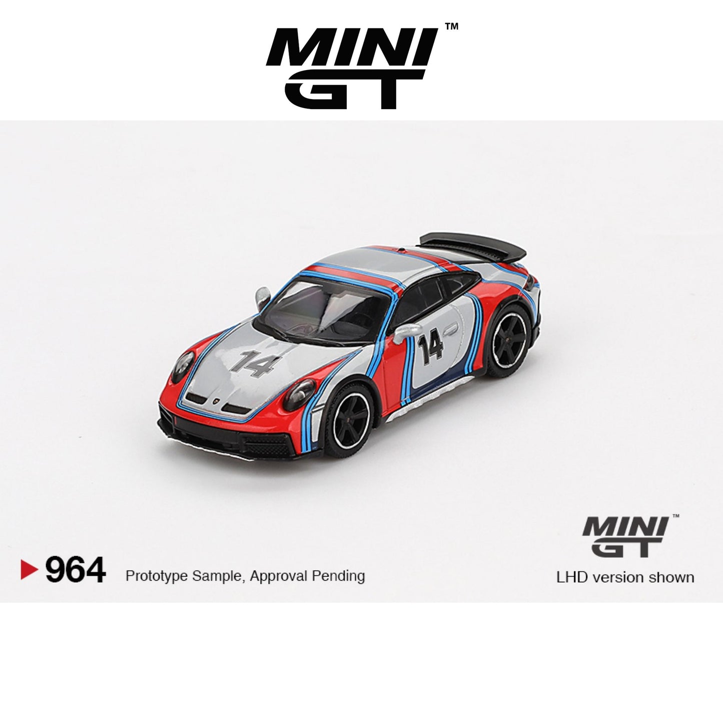 MINI GT Porsche 911 Dakar Ice Grey Metallic "Rally 1974" LHD/RHD #964 1:64 - MGT00964