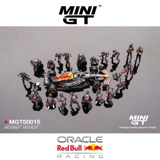 MINI GT Oracle Red Bull Racing RB19 #11  Sergio Pérez  2023 F1 2023 Japanese Grand Prix  Pit Crew Set - Limited Edition 1:64 - MGTS0015