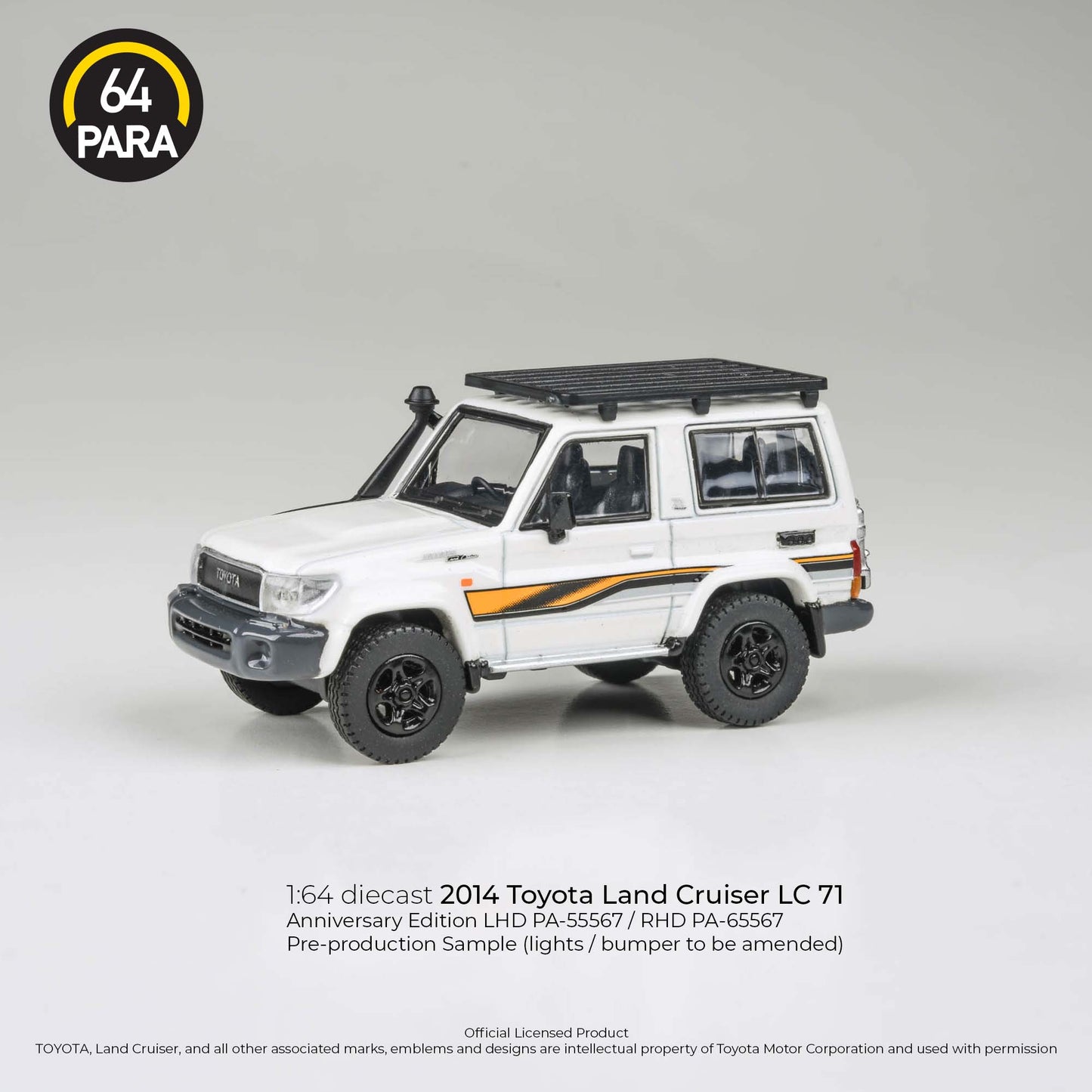 PARA64 2023 Toyota Land Cruiser LC71 White Anniversary Edition RHD 1:64 - PAR65567