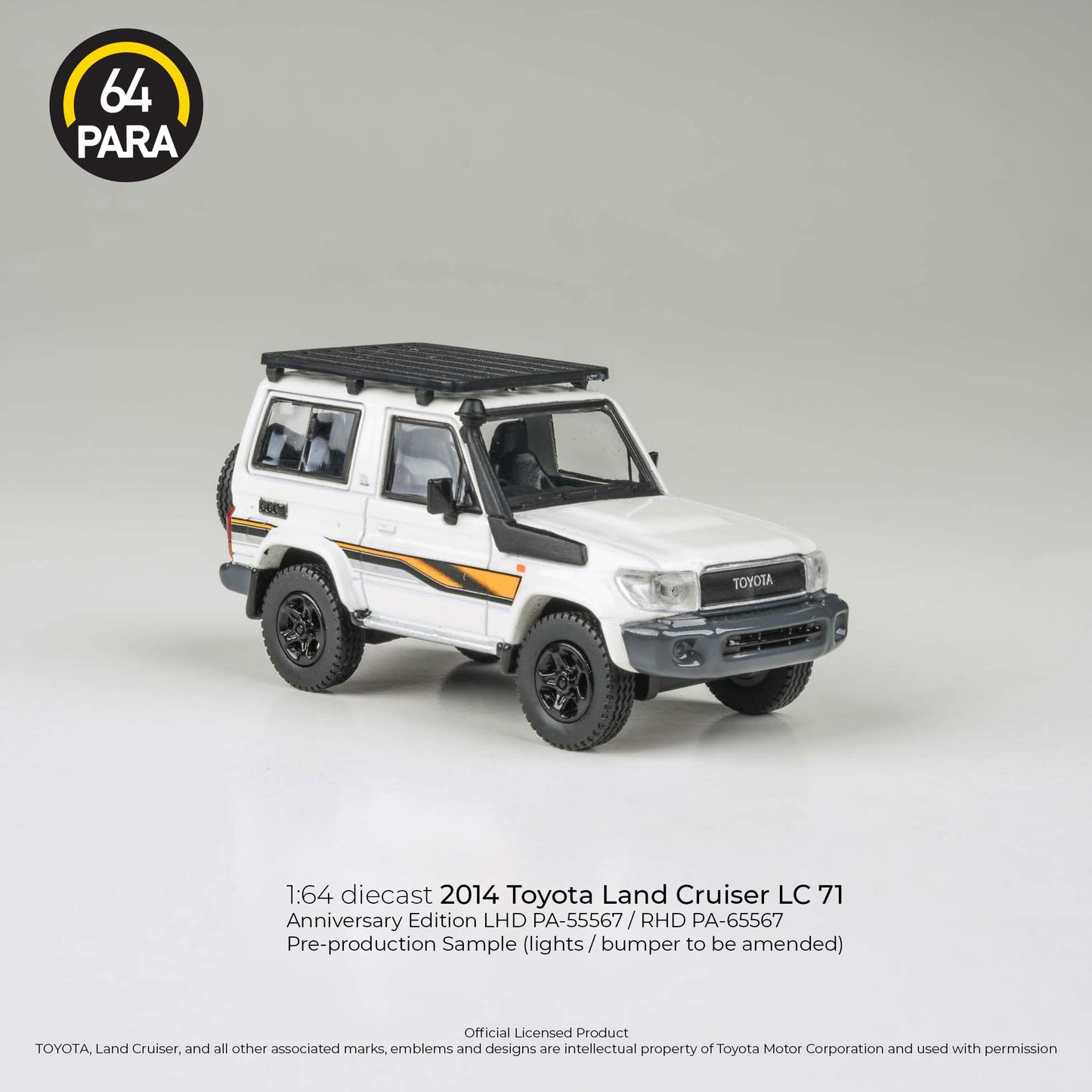 PARA64 2023 Toyota Land Cruiser LC71 White Anniversary Edition RHD 1:64 - PAR65567