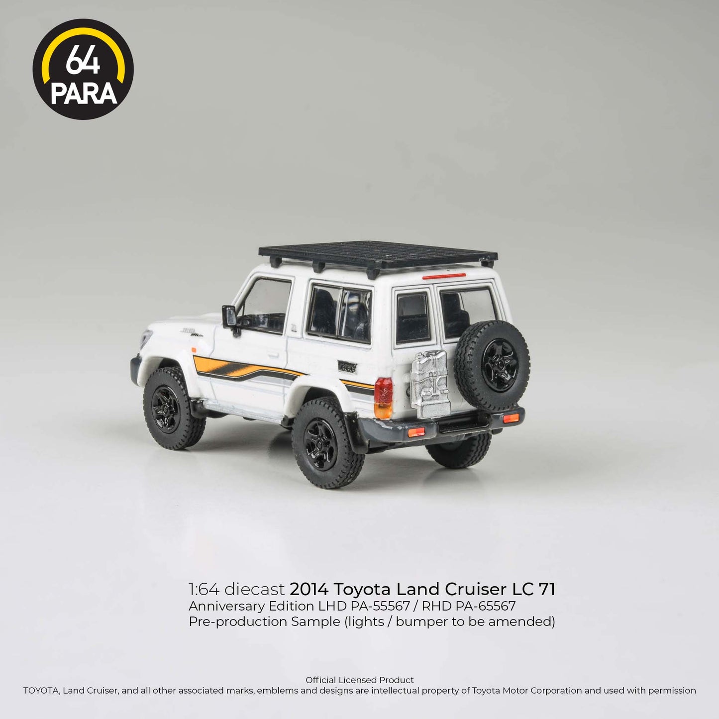 PARA64 2023 Toyota Land Cruiser LC71 White Anniversary Edition RHD 1:64 - PAR65567