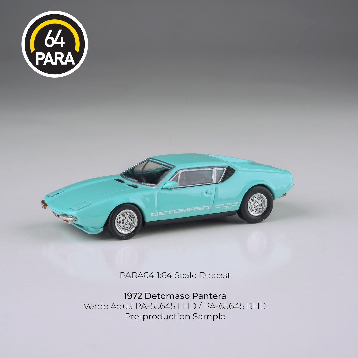 PARA64 1974 De Tomaso Pantera Verde Aqua RHD 1:64 - PAR65645