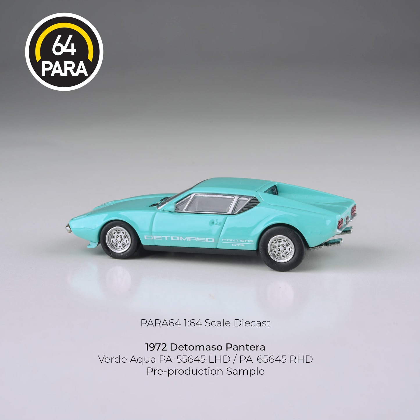 PARA64 1974 De Tomaso Pantera Verde Aqua RHD 1:64 - PAR65645