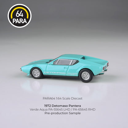 PARA64 1974 De Tomaso Pantera Verde Aqua RHD 1:64 - PAR65645