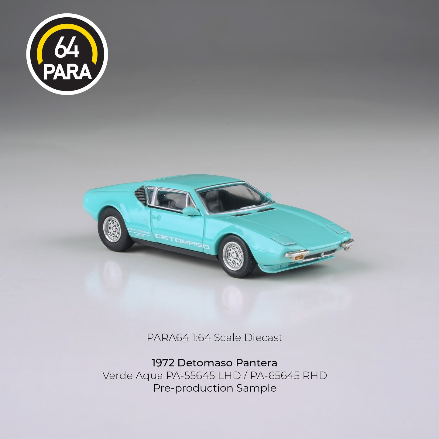 PARA64 1974 De Tomaso Pantera Verde Aqua RHD 1:64 - PAR65645