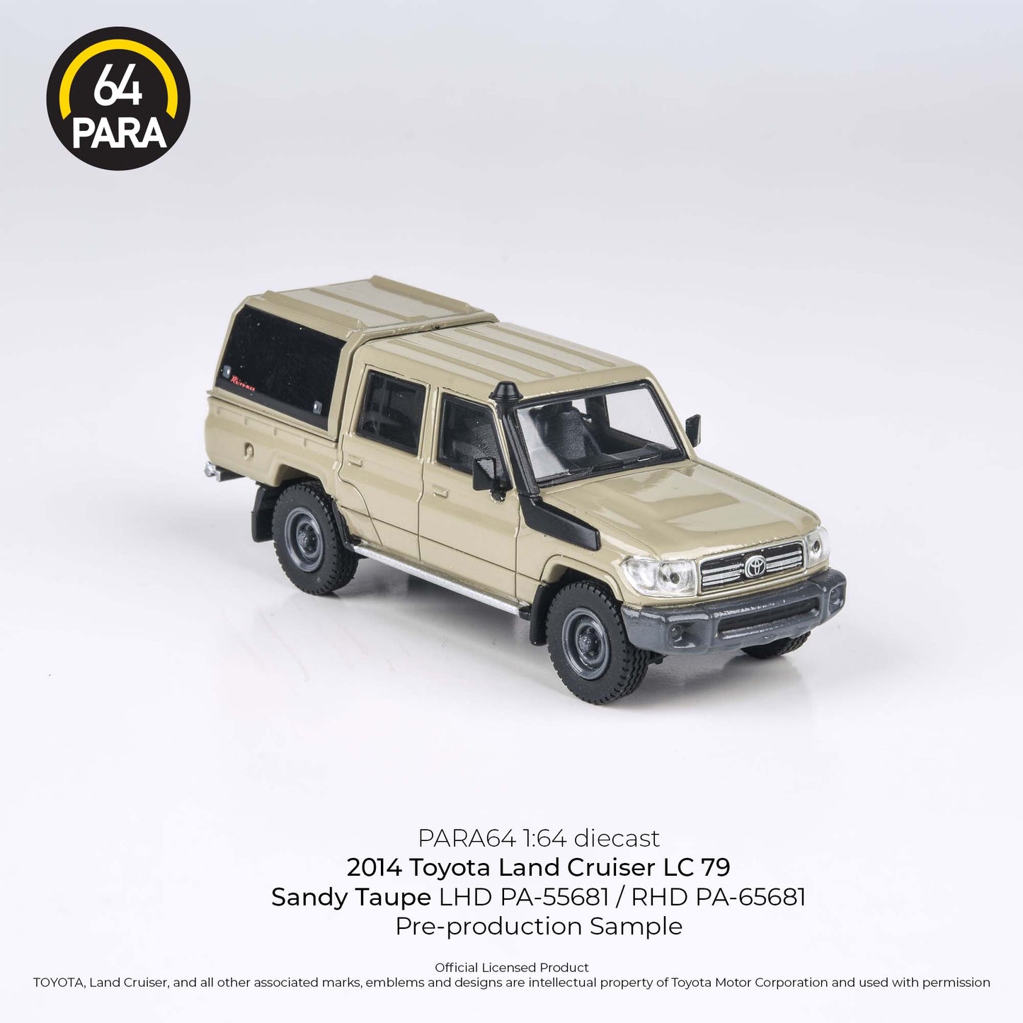 PARA64 2014 Toyota Land Cruiser 79 Pickup Sandy Taupe RHD 1:64 - PAR65681