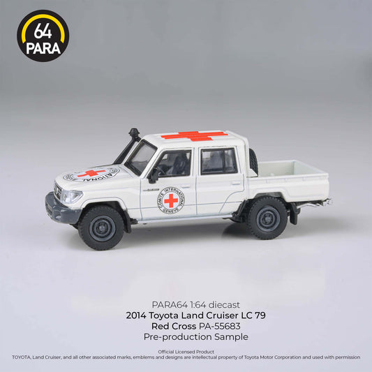 PARA64 2014 Toyota Land Cruiser 79 Pickup Red Cross LHD 1:64 - PAR55683