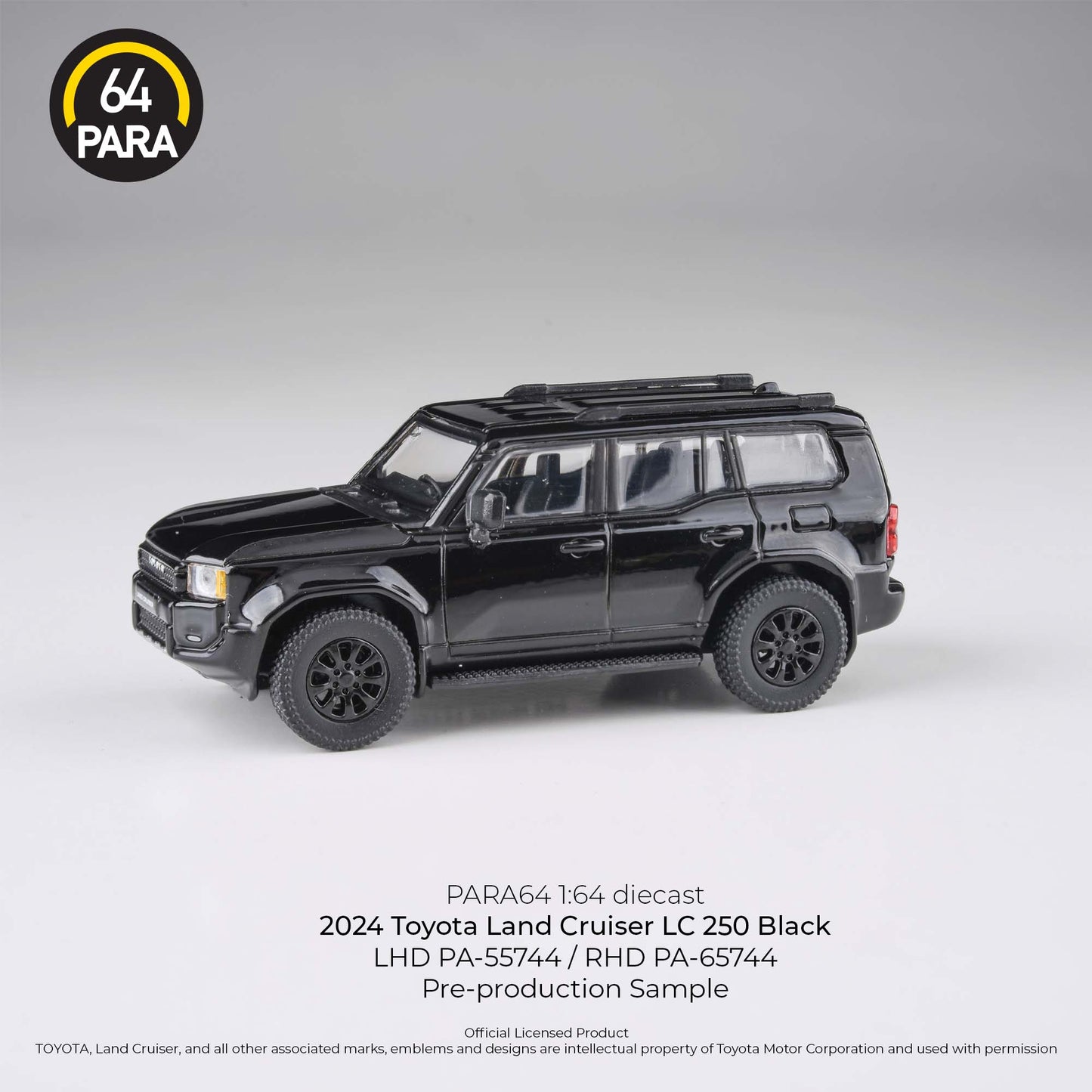 PARA64 2024 Toyota Land Cruiser 250 Black RHD 1:64 - PAR65744