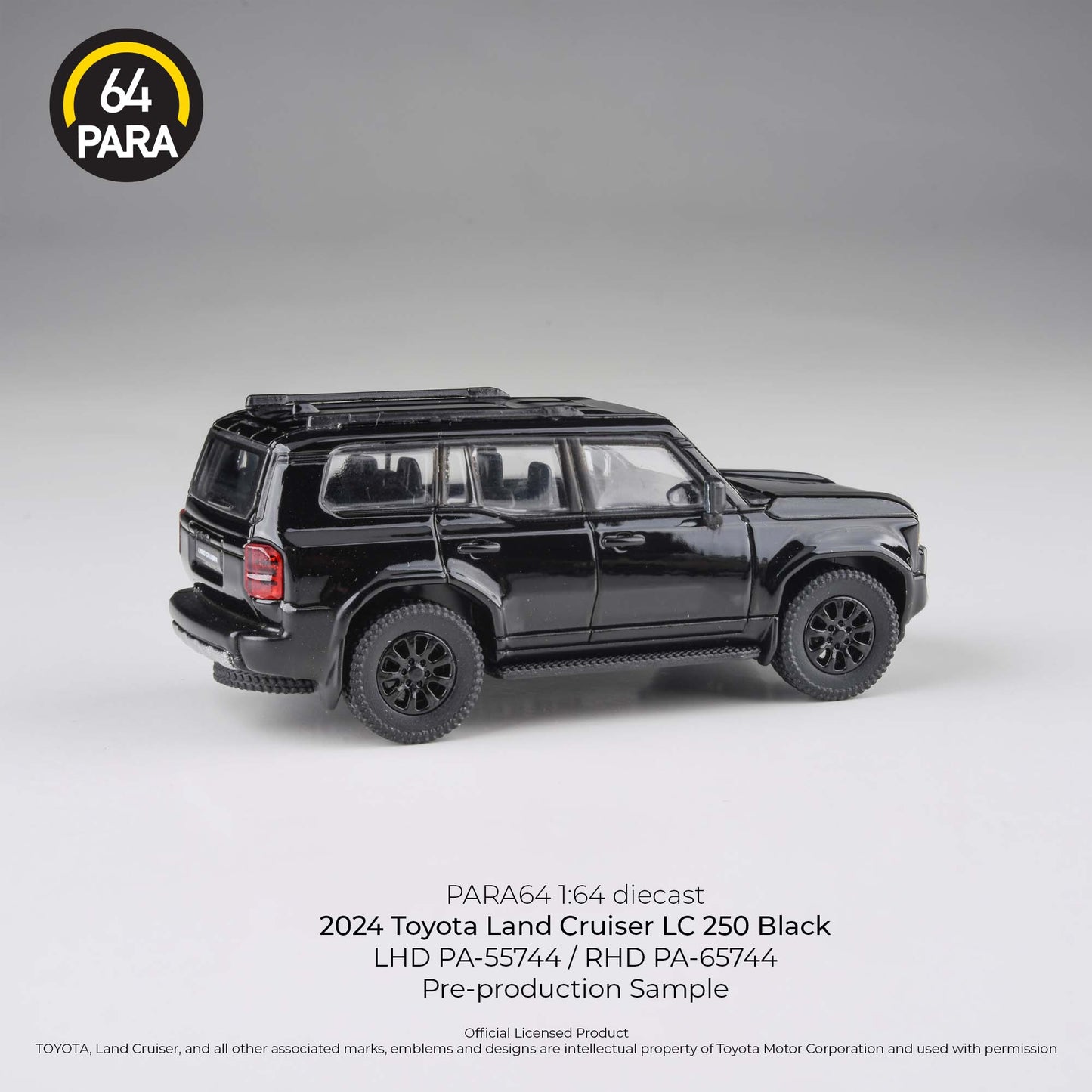 PARA64 2024 Toyota Land Cruiser 250 Black RHD 1:64 - PAR65744