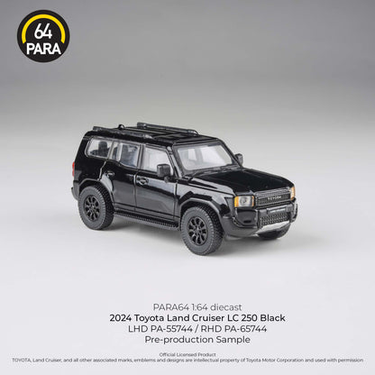 PARA64 2024 Toyota Land Cruiser 250 Black RHD 1:64 - PAR65744