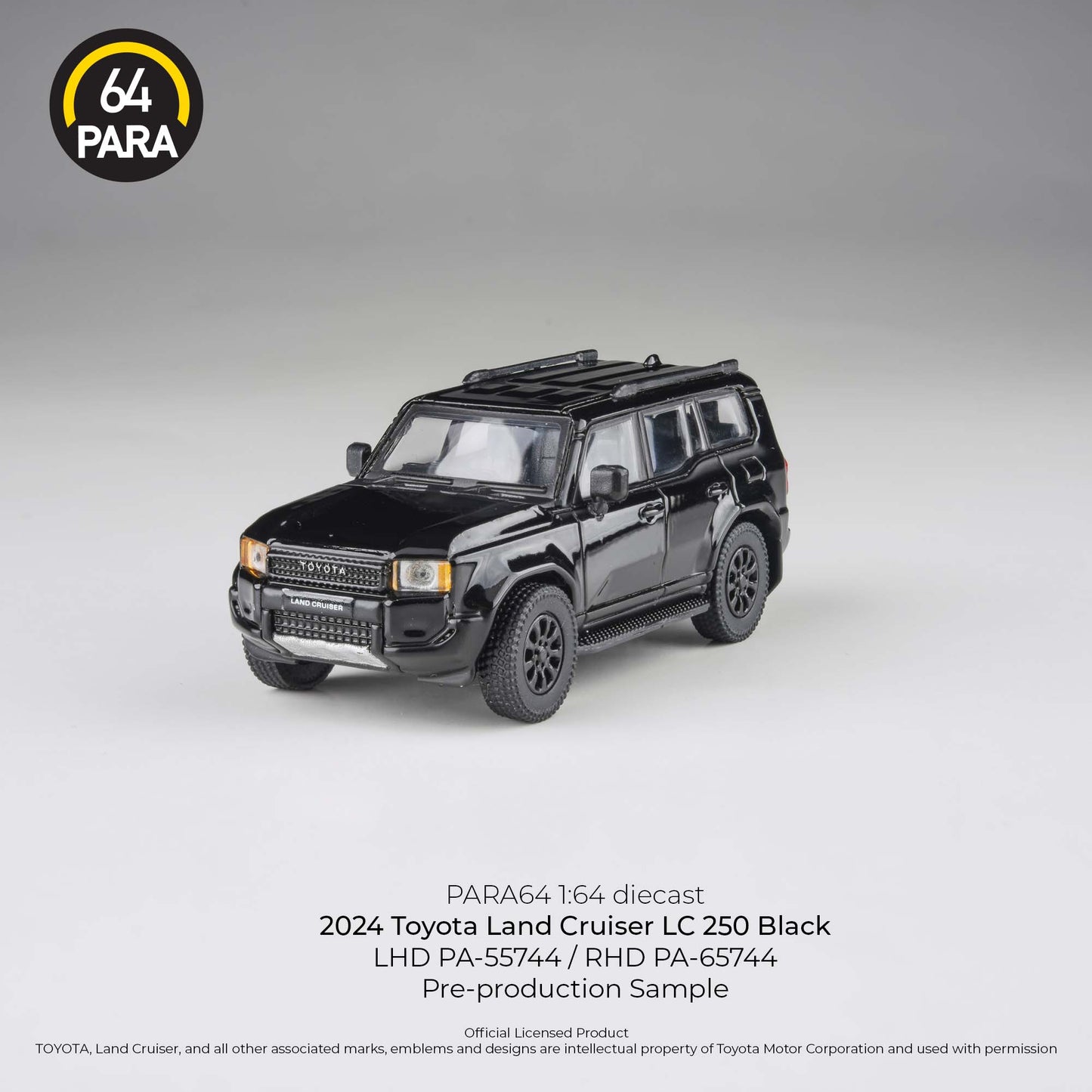 PARA64 2024 Toyota Land Cruiser 250 Black RHD 1:64 - PAR65744