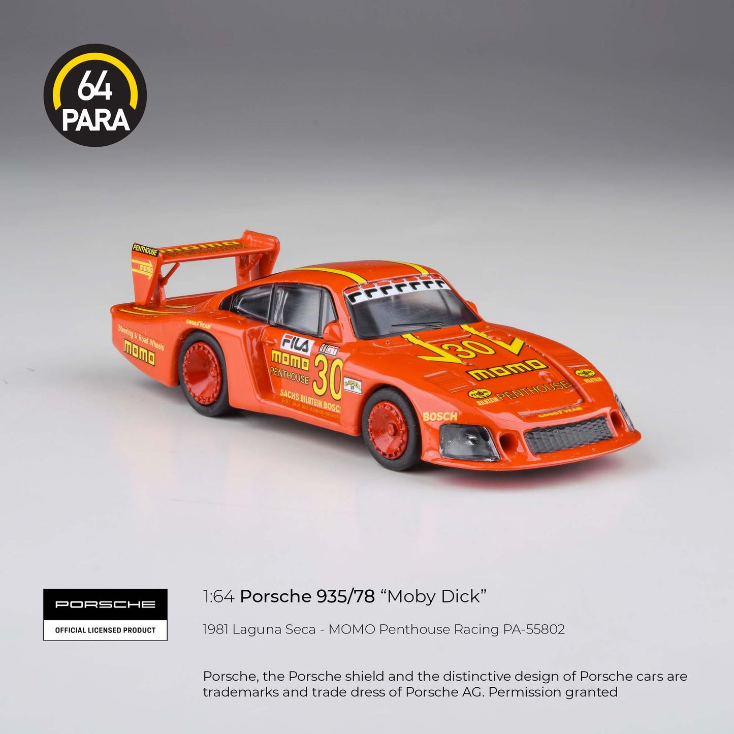 PARA64 Porsche 935/78 "Moby Dick" 1981 Laguna Seca MOMO Penthouse Racing RHD 1:64 - PAR55802