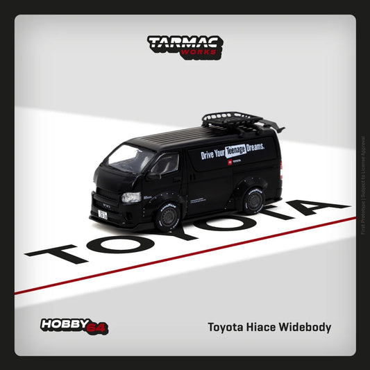 TARMAC WORKS Toyota Hiace Widebody Black 1:64 - TAR64038TO