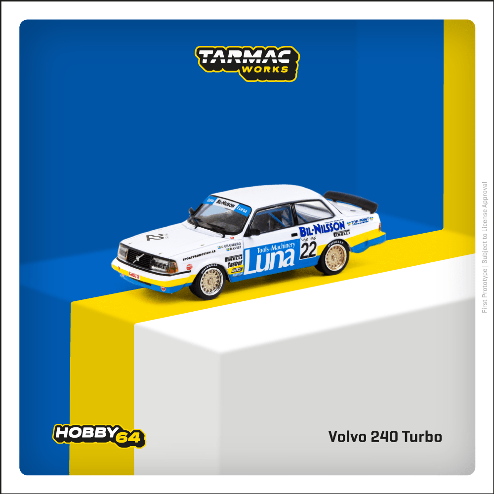 TARMAC WORKS Volvo 240 Turbo ETCC Zolder 1984 Winner Ulf Granberg/ Robert L. Kvist 1:64 - T64-050-84ETC22