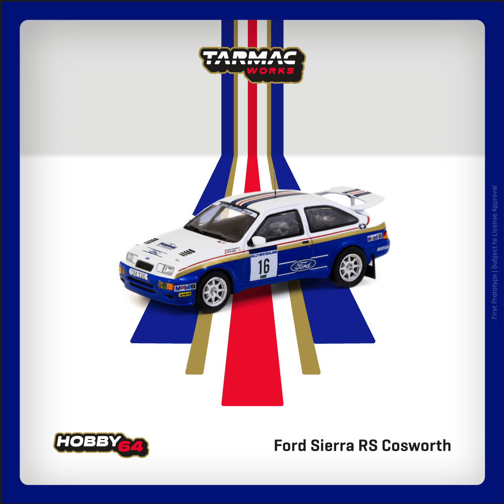 TARMAC WORKS Ford Sierra RS Cosworth Rally of New Zealand 1989 Saeed Al-Hajri/ Steve Bond 1:64 - T64-058-89NZR16