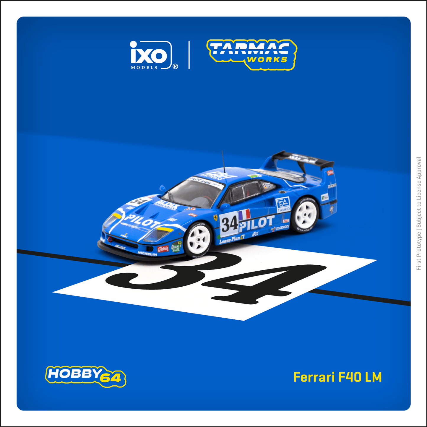 TARMAC WORKS Ferrari F40 LM 24h of Le Mans 1995 M. Ferté / O. Thévenin / C. Palau 1:64 - T64-075-95LM34