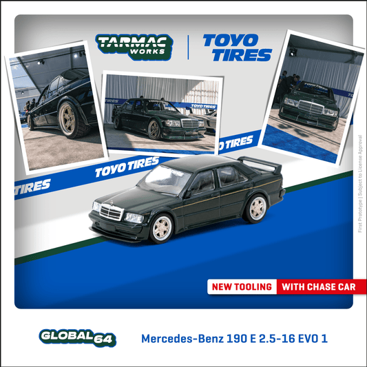 TARMAC WORKS Mercedes-Benz 190 E 2.5-16 EVO 1 TOYO TIRES 1:64 - T64G-057-TOYO