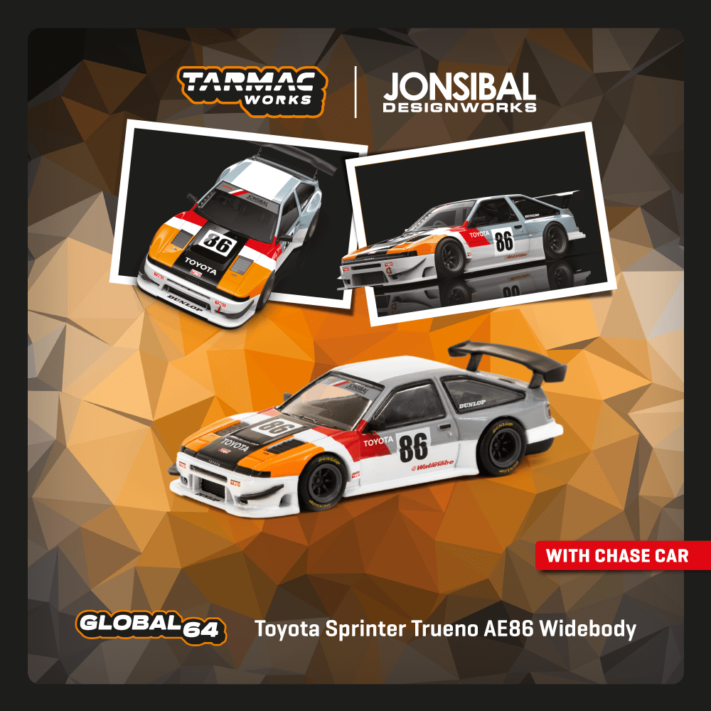 TARMAC WORKS Toyota Sprinter Trueno AE86 Widebody 1:64 - T64G-060-TRD