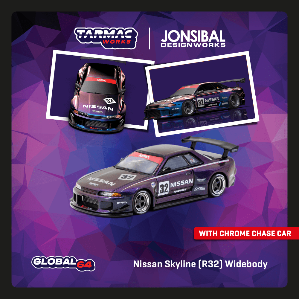 TARMAC WORKS Nissan Skyline (R32) Widebody Midnight Purple 1:64 - T64G-061-MP