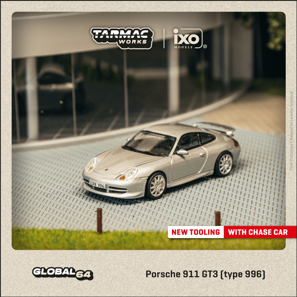 TARMAC WORKS Porsche 911 GT3 (996) Silver 1:64 - T64G-069-SL